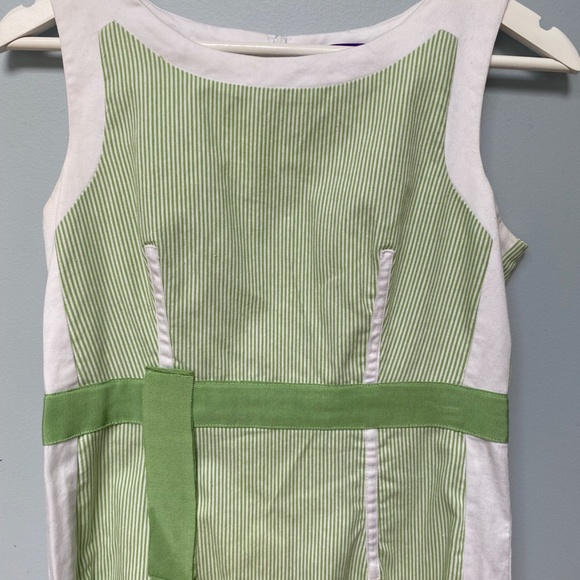 Sporty Green and White Stripe Dress - Picture 2 of 8